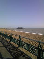 Brighton beach and the remains of the West Pier